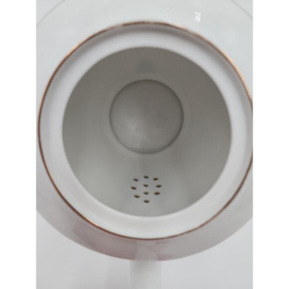 MCM HTF Rare Retro Design Green Orange Made In China Tea Pitcher Porcelain White - Picture 8 of 13